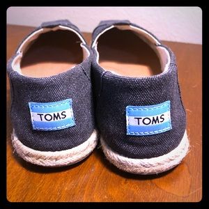 TOMS black washed canvas espadrilles